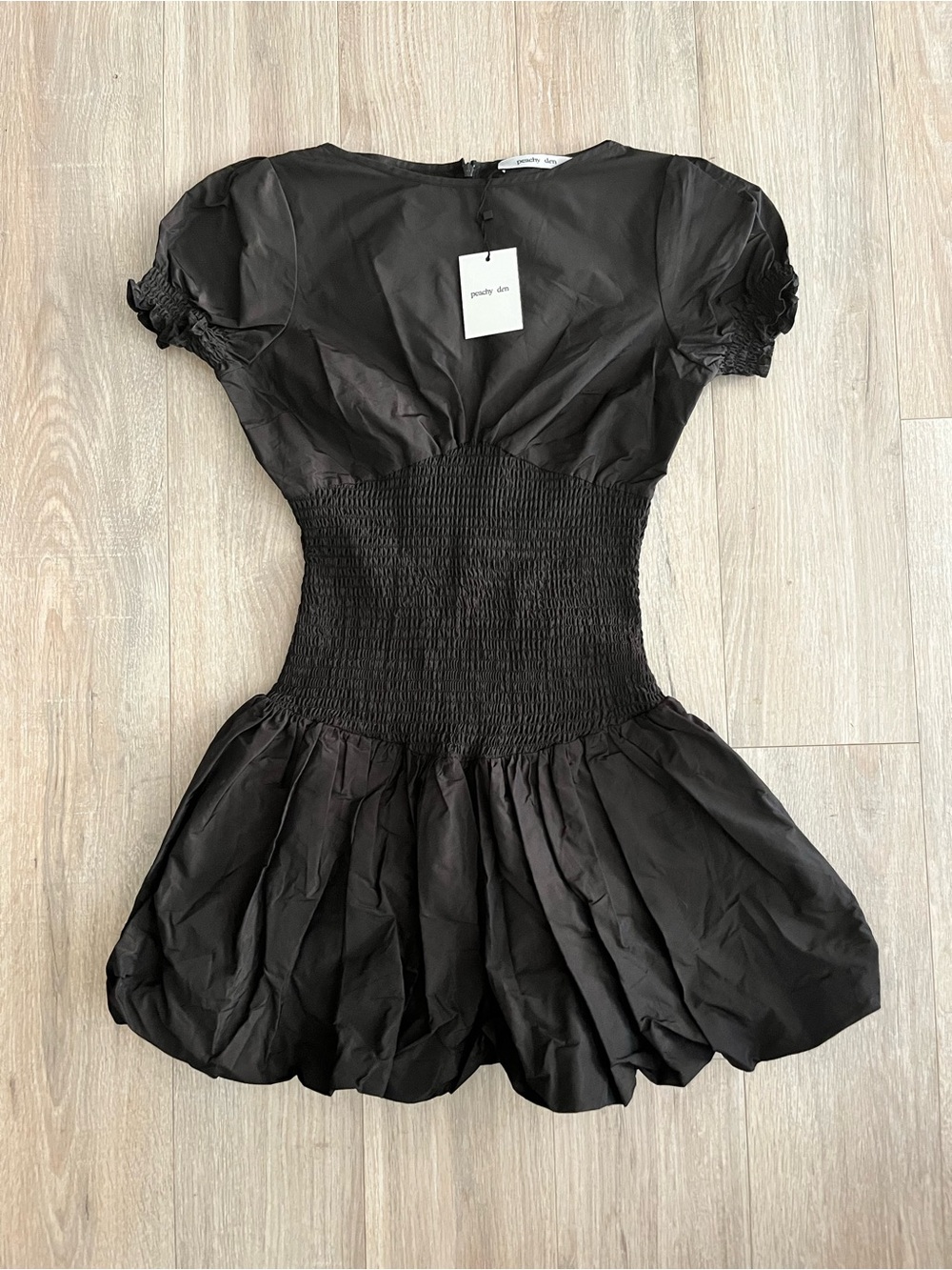 NWT The Peachy Den Women’s Deba Mini Dress Chocolate - Size Small
